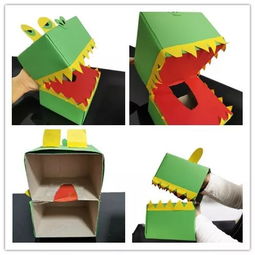 創(chuàng)意親子手工 抽紙盒變身小鱷魚(yú)手偶玩具，讓寶寶愛(ài)不釋手